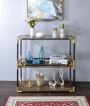 Heleris Black/Gold & Smoky Glass Console Table - Furniture Now (CA)