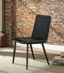 Hosmer Black Top Grain Leather & Antique Black Side Chair - Furniture Now (CA)