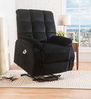 Ipompea Black Velvet Recliner w/Power Lift & Massage - Furniture Now (CA)