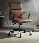 Indra Vintage Chocolate Top Grain Leather Office Chair - Furniture Now (CA)