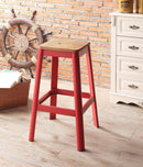 Jacotte Natural & Red Bar Stool (1Pc) - Furniture Now (CA)