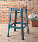 Jacotte Natural & Teal Bar Stool (1Pc) - Furniture Now (CA)