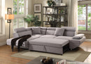 Jemima Gray Fabric Sectional Sofa w/Sleeper - Furniture Now (CA)