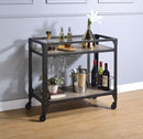 Jorgensen Rustic Oak & Charcoal Serving Cart - Furniture Now (CA)