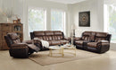 Jaylen Toffee & Espresso Polished Microfiber Sofa (Motion) - Furniture Now (CA)