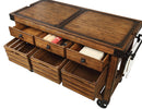 Kaif Distressed Chestnut Kitchen Cart - Furniture Now (CA)