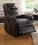 Kasia Espresso PU Recliner w/Power Lift - Furniture Now (CA)