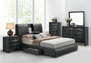 Kofi Black PU Eastern King Bed - Furniture Now (CA)