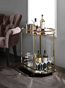 Lacole Champagne & Mirror Serving Cart - Furniture Now (CA)