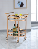 Lakelyn Rose Gold & Clear Glass Serving Cart - Furniture Now (CA)