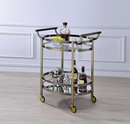 Lakelyn Brushed Bronze & Clear Glass Serving Cart - Furniture Now (CA)