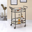Lakelyn Black Nickel & Clear Glass Serving Cart - Furniture Now (CA)