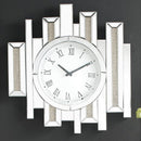 Lavina Mirrored & Faux Diamonds Wall Clock - Furniture Now (CA)