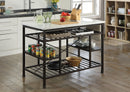 Lanzo Marble & Gunmetal Kitchen Island (Counter) - Furniture Now (CA)