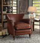 Leeds Vintage Dark Brown Top Grain Leather Accent Chair - Furniture Now (CA)