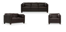 Matias Chocolate Leather 3-Piece Living Room Set - Furniture Now (CA)