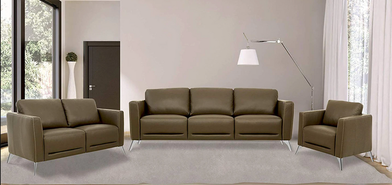 Malaga Taupe Leather Sofa - Furniture Now (CA)