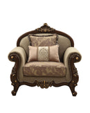 Mehadi Velvet & Walnut Chair & 2 Pillows - Furniture Now (CA)