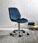 Muata Twilight Blue Velvet & Chrome Office Chair - Furniture Now (CA)
