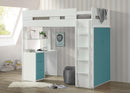 Nerice White & Teal Loft Bed - Furniture Now (CA)