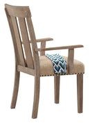 Nathaniel Fabric & Maple Arm Chair , Slatted Back - Furniture Now (CA)