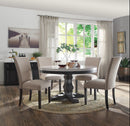 Nolan White Marble & Salvage Dark Oak Dining Table - Furniture Now (CA)