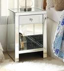 Noralie Mirrored & Faux Diamonds Accent Table - Furniture Now (CA)