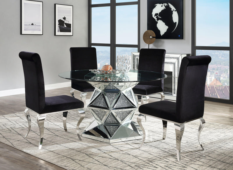 Noralie Mirrored & Faux Diamonds Dining Table - Furniture Now (CA)
