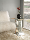 Nysa Mirrored & Faux Crystals Pedestal Stand - Furniture Now (CA)