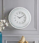 Nysa Mirrored & Faux Crystals Wall Clock - Furniture Now (CA)