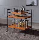 Oaken Honey Oak & Black Serving Cart - Furniture Now (CA)