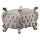 Picardy Fabric & Antique Pearl Vanity Stool - Furniture Now (CA)