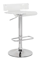 Rania Clear & Chrome Adjustable Stool (1Pc) - Furniture Now (CA)