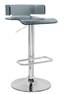 Rania Gray & Chrome Adjustable Stool (1Pc) - Furniture Now (CA)