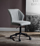 Pakuna Vintage Gray PU & Black Office Chair - Furniture Now (CA)