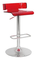 Rania Red & Chrome Adjustable Stool (1Pc) - Furniture Now (CA)