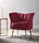 Reese Burgundy Velvet & Gold Accent Chair - Furniture Now (CA)