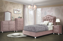 Reggie Pink Fabric Twin Bed - Furniture Now (CA)