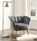 Reese Gray Velvet & Gold Accent Chair - Furniture Now (CA)