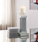 Rekha Mirrored & Faux Crystals Accent Candleholder - Furniture Now (CA)