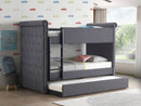 Romana II Gray Fabric Bunk Bed & Trundle (Twin/Twin) - Furniture Now (CA)