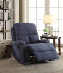 Rosia Blue Velvet Recliner (Motion) - Furniture Now (CA)