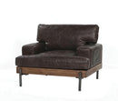 Silchester Oak & Distress Chocolate Top Grain Leather Chair - Furniture Now (CA)