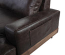 Silchester Oak & Distress Chocolate Top Grain Leather Sofa - Furniture Now (CA)