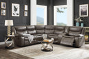 Tavin Taupe Leather-Aire Match Sectional Sofa (Motion) - Furniture Now (CA)