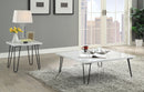 Telestis White Marble & Black Coffee Table - Furniture Now (CA)