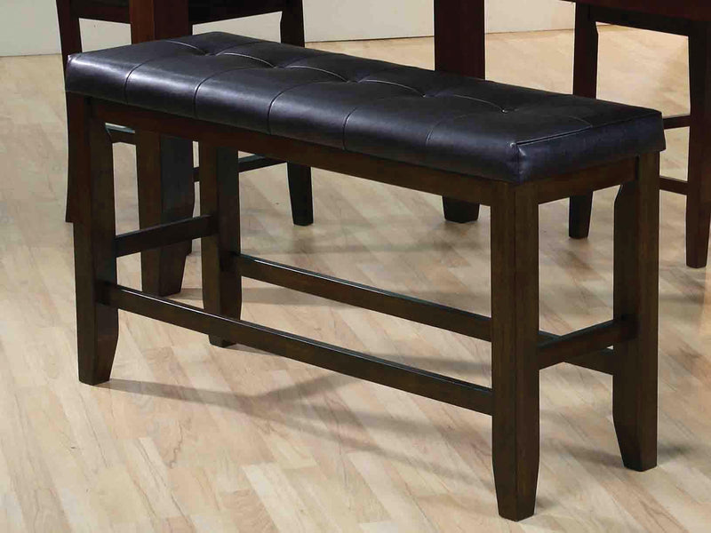 Urbana Black PU & Espresso Counter Height Bench - Furniture Now (CA)
