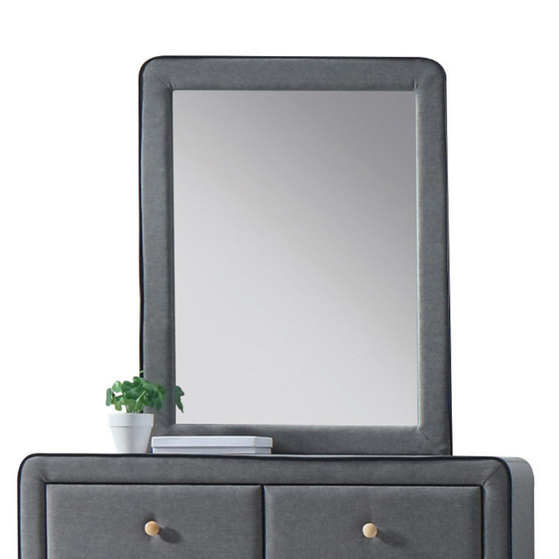 Valda Light Gray Fabric Mirror - Furniture Now (CA)