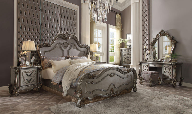 Versailles Antique Platinum Queen Bed - Furniture Now (CA)