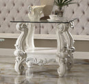 Versailles Bone White & Clear Glass End Table - Furniture Now (CA)